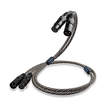 Audiophile HiFi Audio XLR Cables - 2XLR,1.64ft,23 AWG,4N OFC Core,Gold-Plated Plugs,with Nylon Braid,Subwoofer Cable,Compatible with CD Player,AMP,Speaker& Effect Processor1.64ft/0.5m 2-Pack