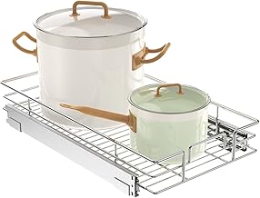 LOVMOR Pull Out Cabinet Organizer 9" W x 21½" D, Kitchen Cabinet Pull Out Shelves Slide Out Storage