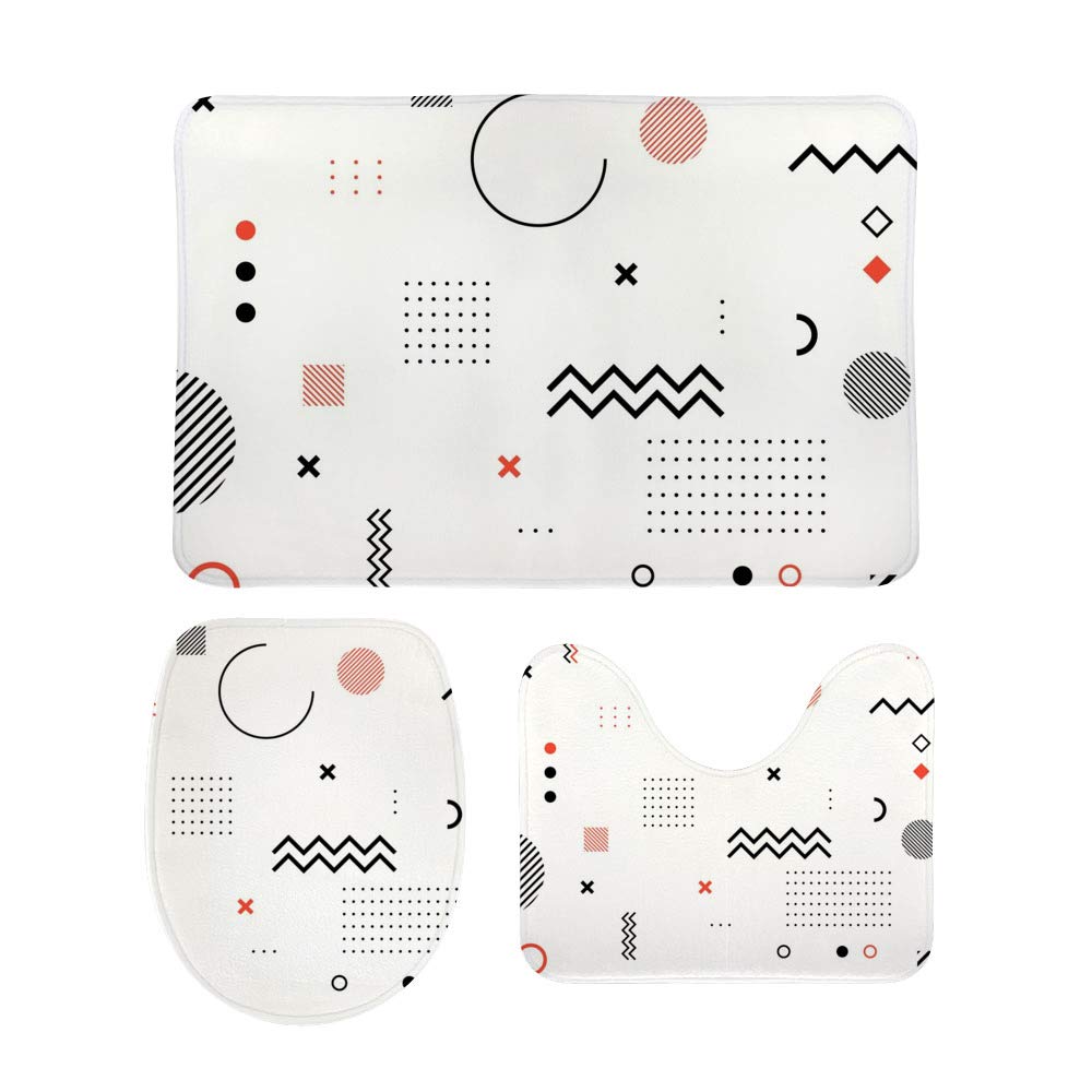 Tapis de bain absorption d'eau maximale et envers antidérapant lot de 3 pièces