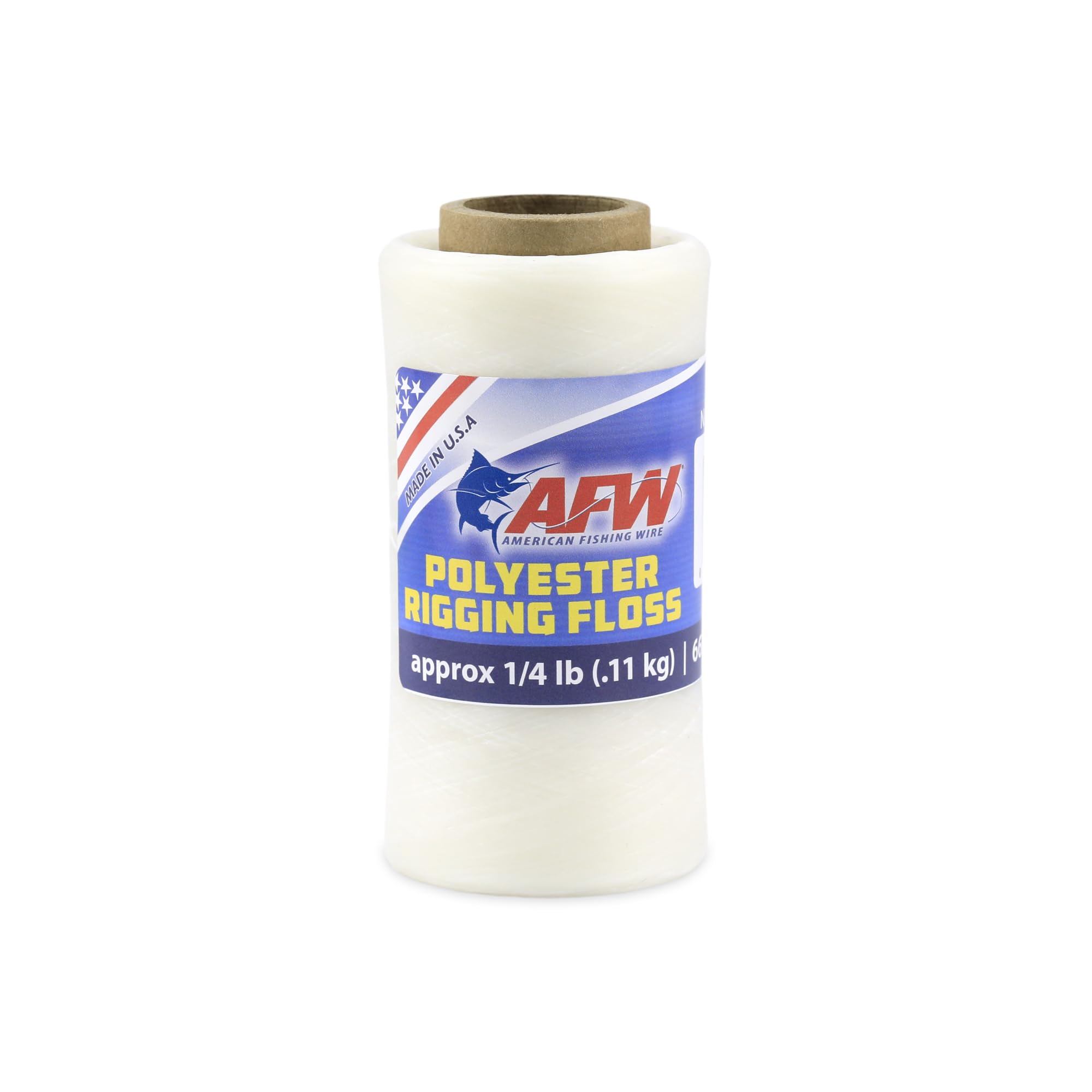 AFW Waxed Polyester Rigging Floss, 30 lb Test, Natural, Approx 1/4 lb, 667 yd