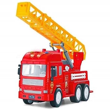 KTRS Enterprise� Pull Back Vehicles Fire Rescue Truck, Friction Power Toy Trucks for 3+ Years Old Boys and Girls, Light & Sound Toy for Kids.