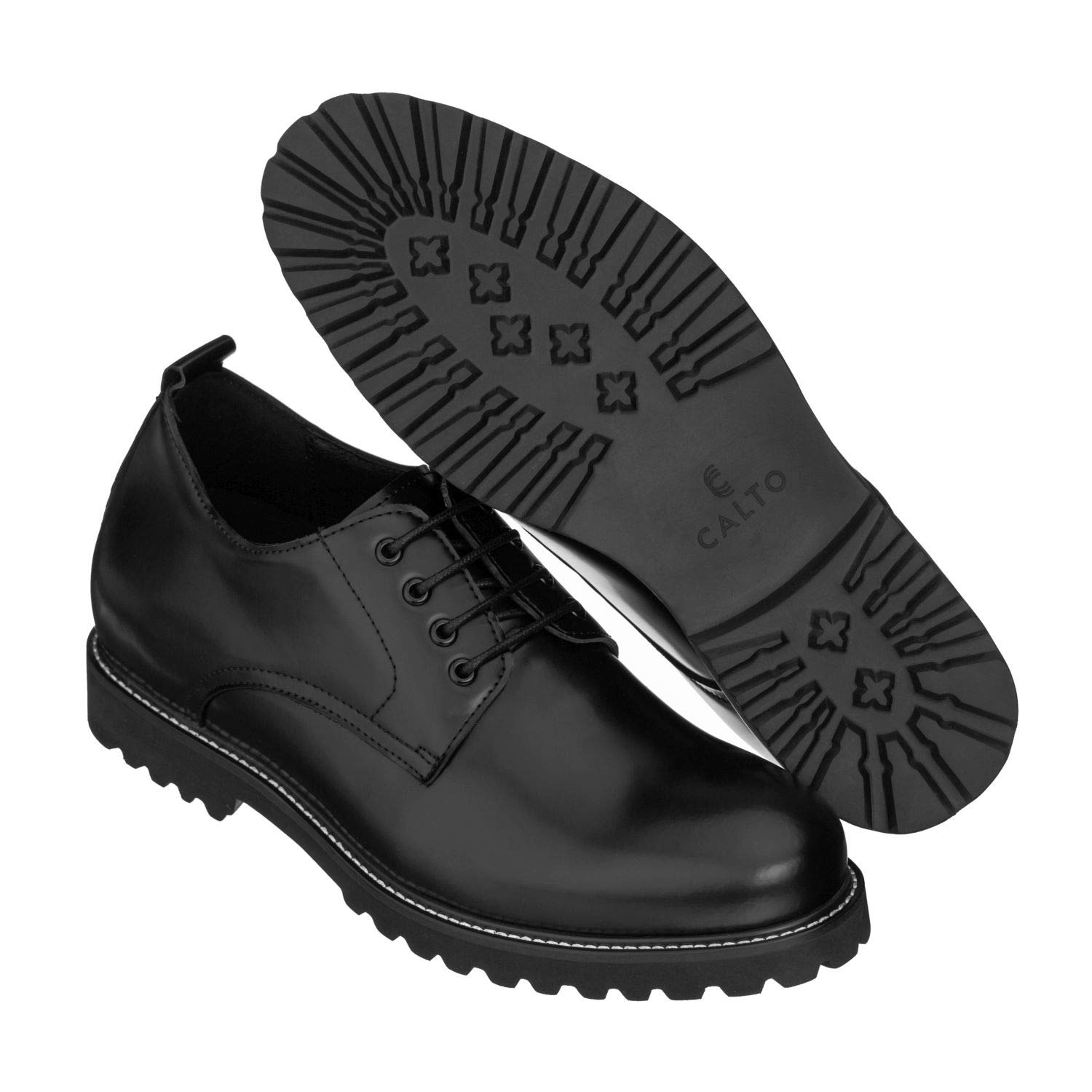 Heren Onzichtbare hoogte Toenemende liftschoenen Casual 3,14 inch Taller Business schoenen Lace-Up lederen loopschoenen voor heren,8cm(3.14inchs) black,41 EU