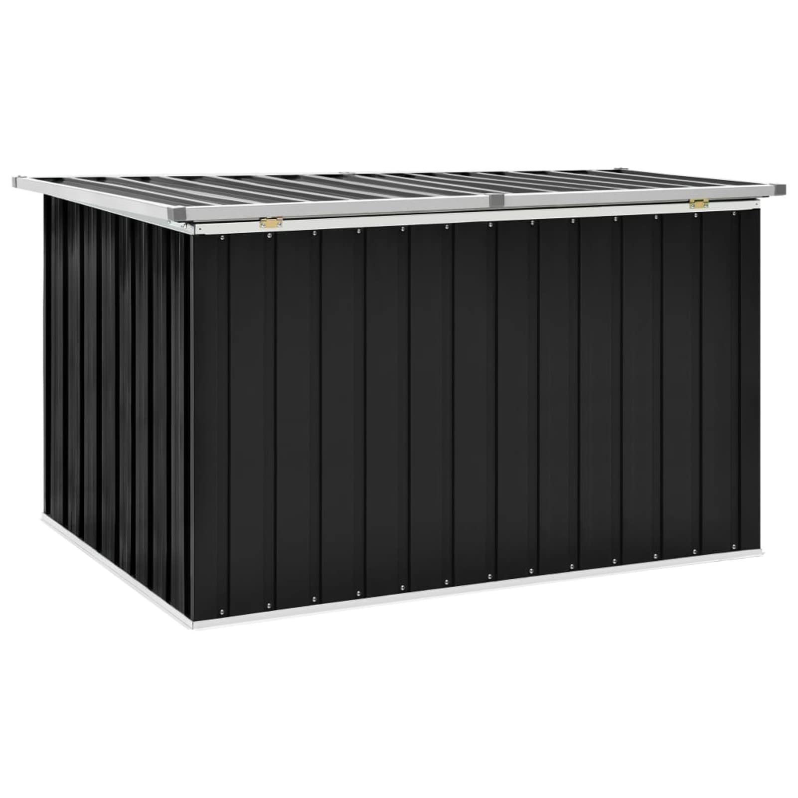 Baule da Giardino Antracite 149x99x93 cm,Baule da Giardino Effetto Legno Organizer Box Giocattoli Multibox Impermeabile Esterni