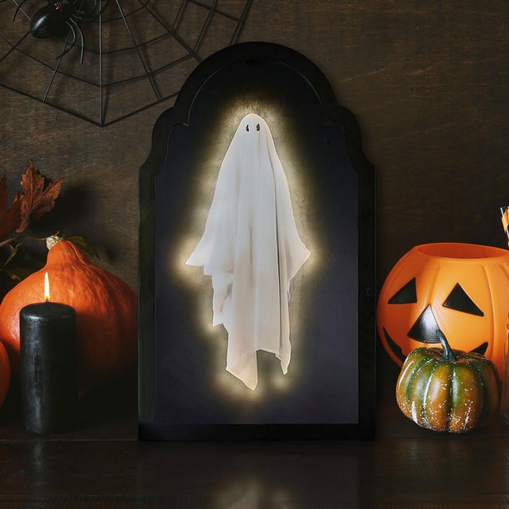 2025 Ghost Hologram Mirror, 50x24cm Floating Ghosts Mirror Indoor Halloween Decor, Halloween Ghostmirror Eerie Haunted House Apparition for Bedroom, Kitchen, Fireplace Scary Party Supplies
