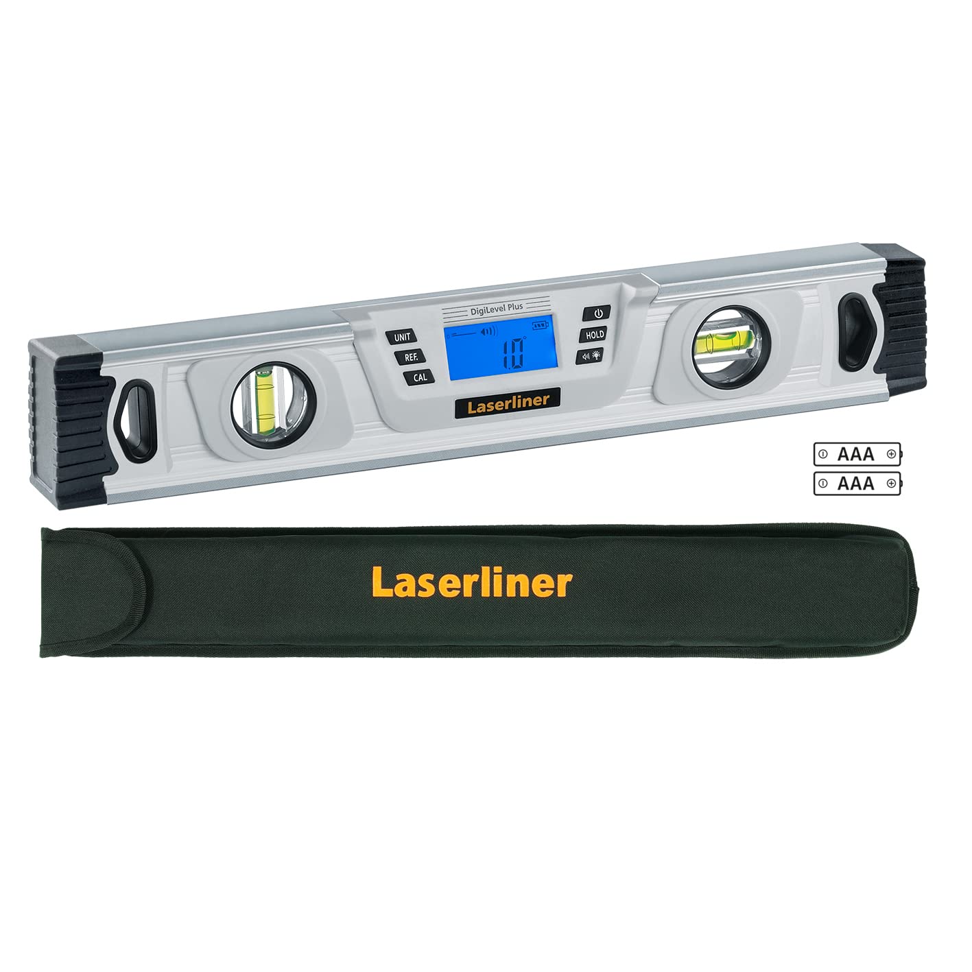 Laserliner Niveau à bulle numérique, DigiLevel Plus 40, mesure d'angle à 360°, étalonnage par retournement, support magnétique et écran rabattable facile à lire