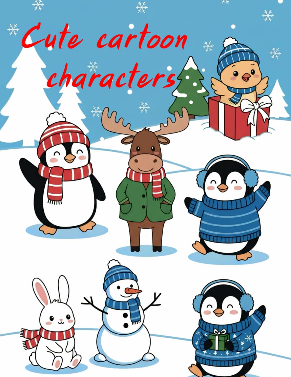 Featuring warm and cozy winter festival scenes with adorable characters (for coloring): Super cute illustrations to personalize