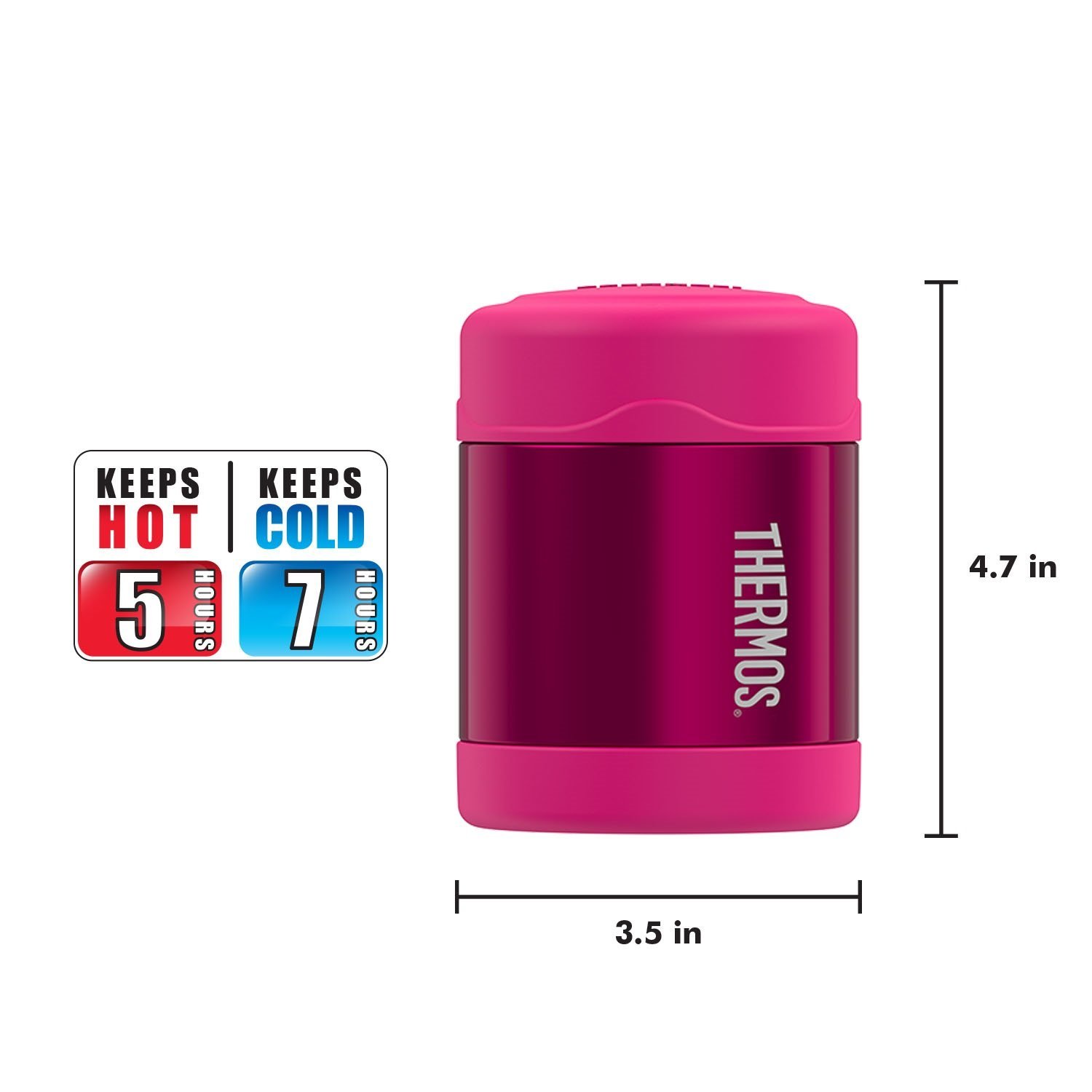 Thermos Foogo - Fiambrera de acero inoxidable (290 ml), color rosa