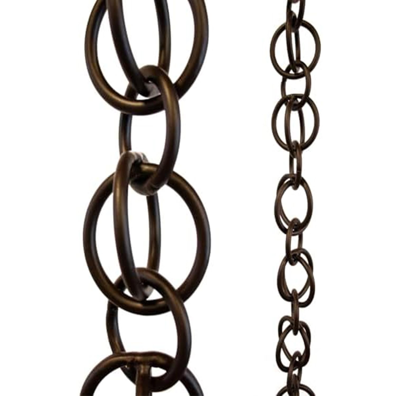 Rain Chain for Gutters Downspouts Outside - Water Diverter & Rainwater Catcher, Adjustable Matte Bronze-Colored Rain Chains with Hooks, Decorative Replacement Rainchains coffeebrown-9m(30ft)