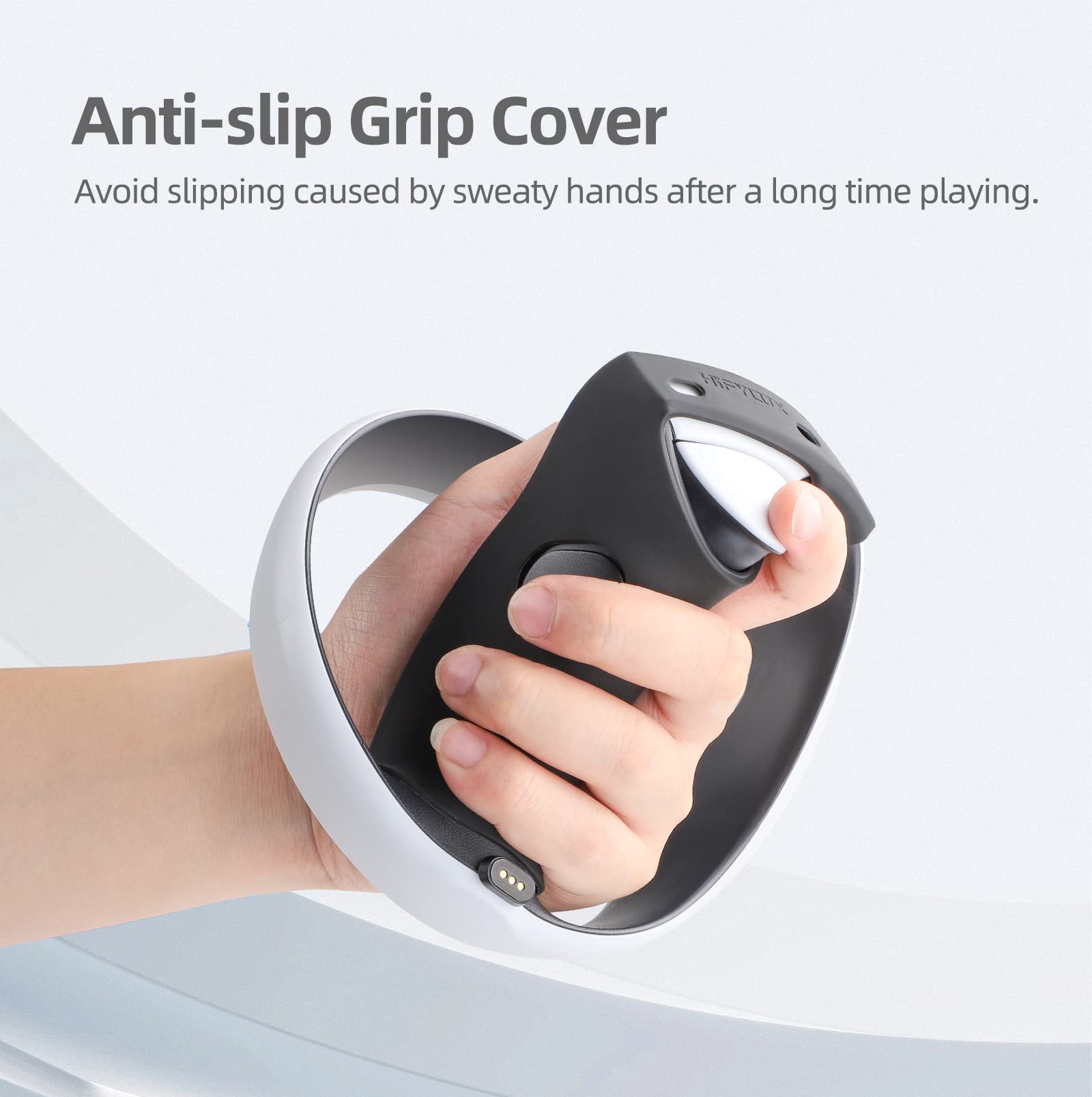 NATEFEMIN Soft Silicone Cover for VR Headset Grip for PS VR2, Anti-Slip Design Keeping Your Grip Stable and Comfortable