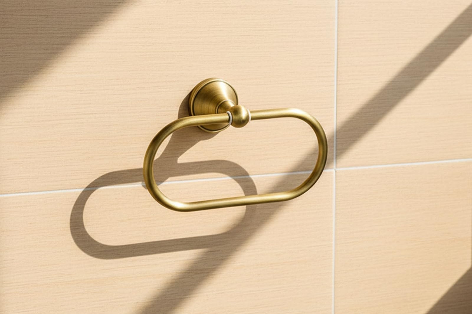 Flybath Ovaler Handtuchring Antiquität Messing Kleiderbügel Handtuchhalter für Badezimmer Küchenaccessoires Wandmontage, Bronze gebürstet