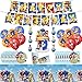 PiliStar Sonic Kindergeburtstag Party Set ,79 PCS Sonic Geburtstagsfeier Dekoration,Sonic Ballon, Tischdecke, Teller, Tortenaufsatz für 10 Personen
