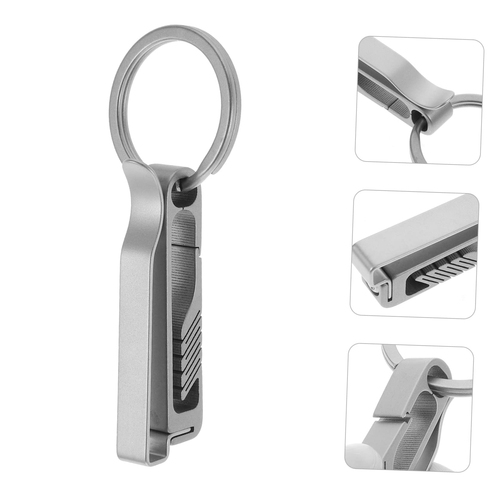 Sosoport Titan Schlüsselanhänger Karabiner Clip Aus Titanlegierung Leichter Karabinerhaken Mit Sicherer Klickfunktion Duty Gürtel Zubehör Für Männer Tragbarer Schlüsselring Für Taschen Und Gürtel