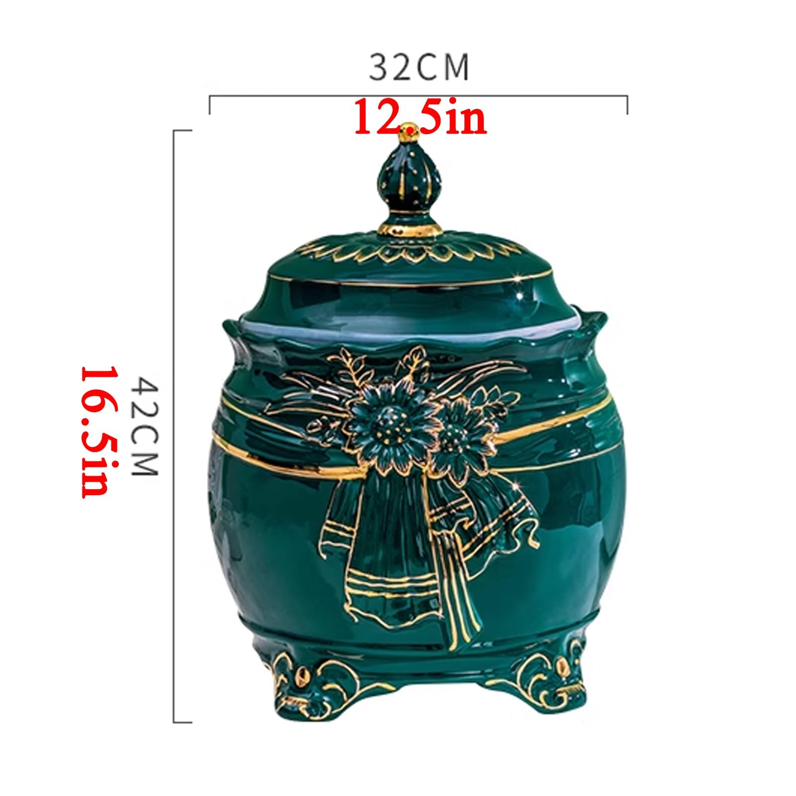 Botes Cocina Almacenaje, Recipiente para Almacenar Arroz de 12,5 Pulgadas, Tarro para Almacenar Alimentos con Tapa Y Asa, para Almacenar Harina(Wit)