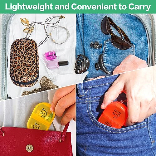Image of Serfeymi Weekly Travel Pill Organizer 2 Times A Day AM PM Upgraded Rainbow Pill Box 7 Day with Portable Zipper Canvas Pill Case, Medicine Organizer for Pills, Vitamins, Fish Oils - Brown 01