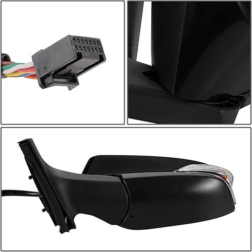 Miniatura 4 de DNA Motoring OEM-MR-SC1320110 - Espejo lateral plegable para conductor izquierdo con ajuste eléctrico con señal de giro compatible con 16 Scion iM