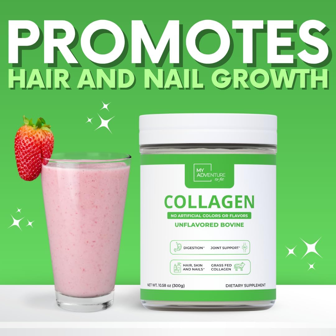 My Adventure to Fit Hydrolyzed Collagen for Women - Grass Fed Collagen Powder for Muscle Growth & Collagen Protein Powder - Keto Collagen Powder for Joints & Gut Health - Unflavored Bovine 300g