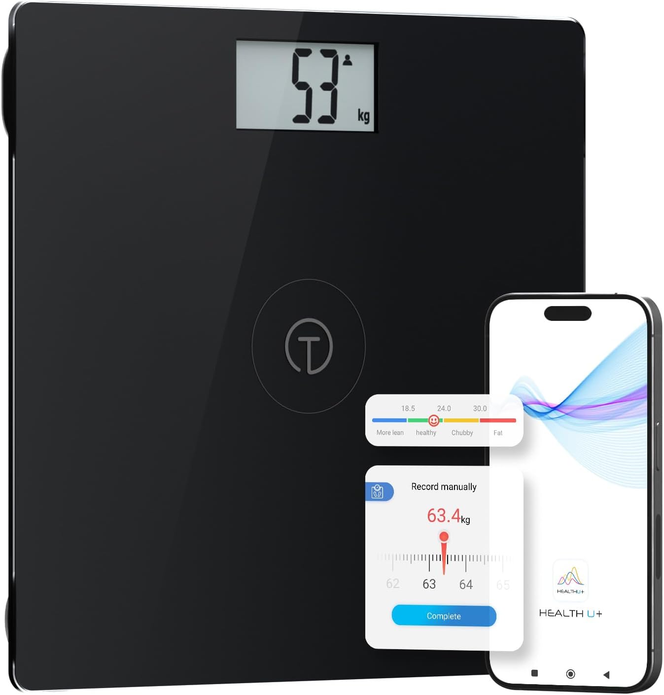 TT Electronics Smart Digital Bathroom Scale for Body Weight 500lbs - Weighing Scale Machine with New Baby Mode - Essential for Weight Balance - Black