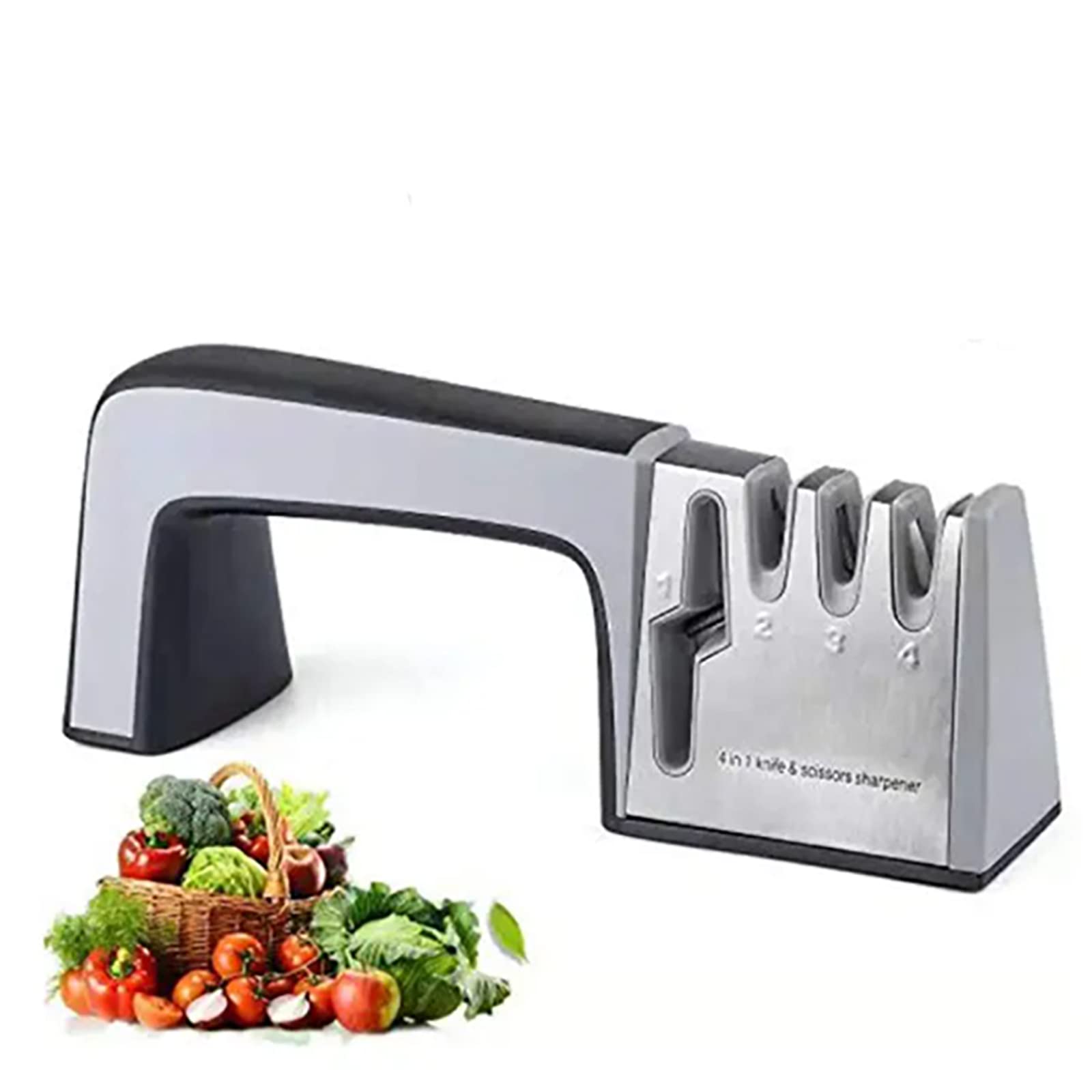 Afiladores De Cuchillos Manuales, Accesorios para Cuchillos De Cocina 4 En 1 con Orificio Especial para Tijeras, El Afilado Rápido Ahorra Tiempo Y Esfuerzo, para El Restaurante Home Kitchen