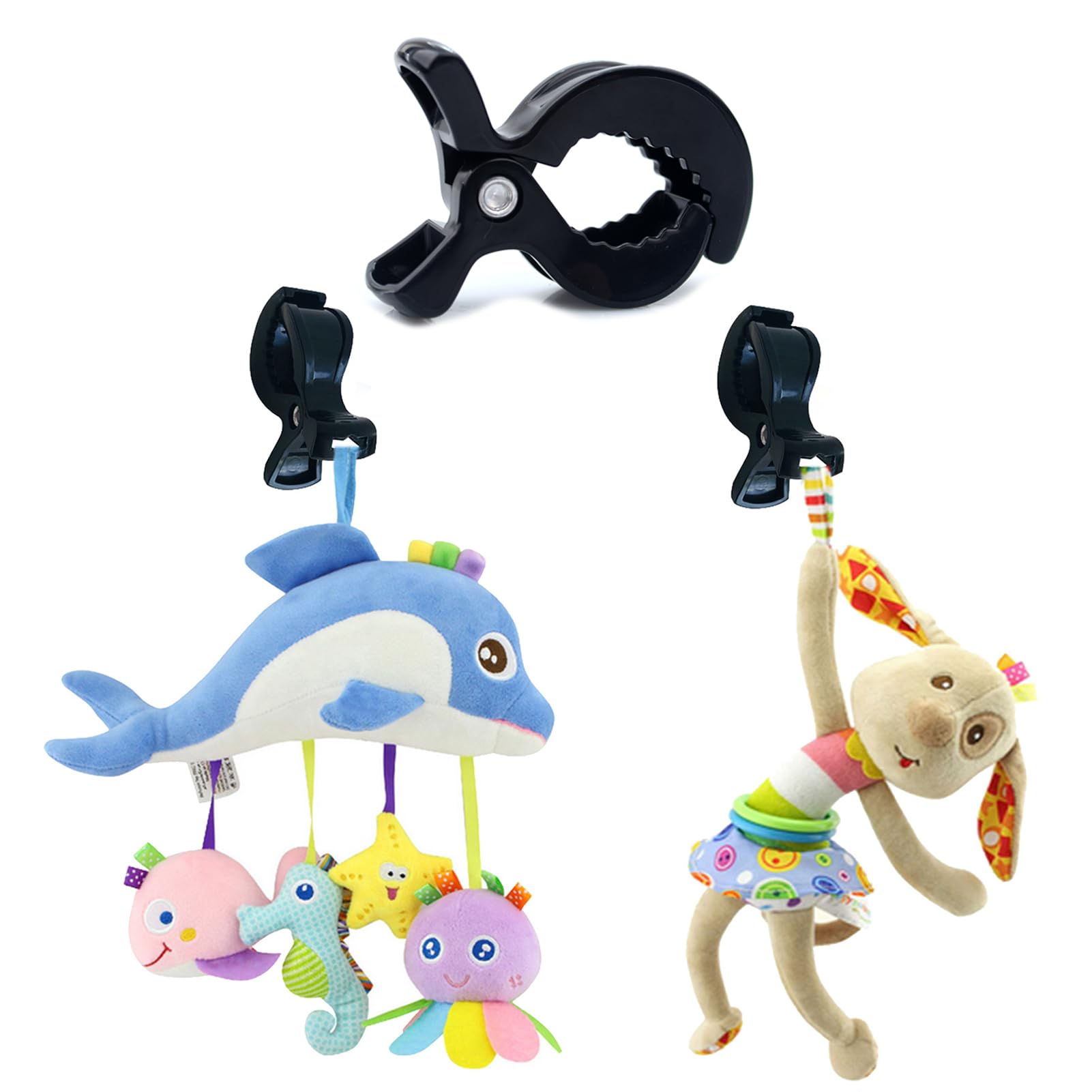 6 Pezzi Set di Mollette Passeggino,Accessori Passeggino Ganci Passeggino Universali Clip Coprisedili per Auto,Morsetto per Coperta Zanzariera Passeggino e Coperta Passeggino-Nero