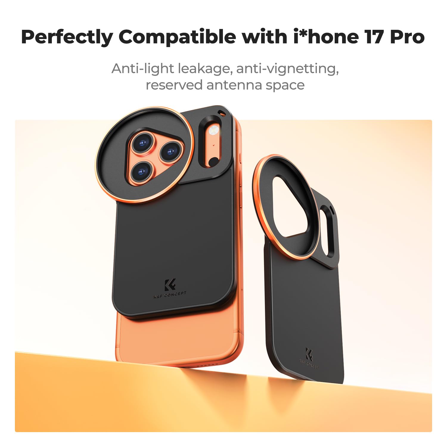 K&F CONCEPT Adattatore di Supporto per Filtro di Lente Magnetico a Doppio Lato, Compatibile con iPhone 17 Pro e Filtri a Filettatura 58mm, Supporto per Filtro di Telefono (Filtro Non Incluso)
