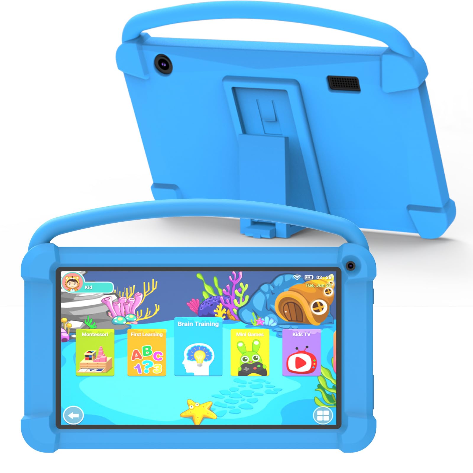7 Inch Kids Tablet, Quad Core Android Toddler Tablets, Children Tablet with 32GB Storage, 4GB RAM, WiFi, Bluetooth, Dual Camera, Educationl, Games,