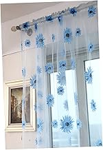 Yardenfun Cortinas De Linho Persianas Transparentes Cortinas De Painel Cortinas Transparentes Cortinas De Voile Tela De Janela Transparente Girassol Rural Cortinas De Linho Azul