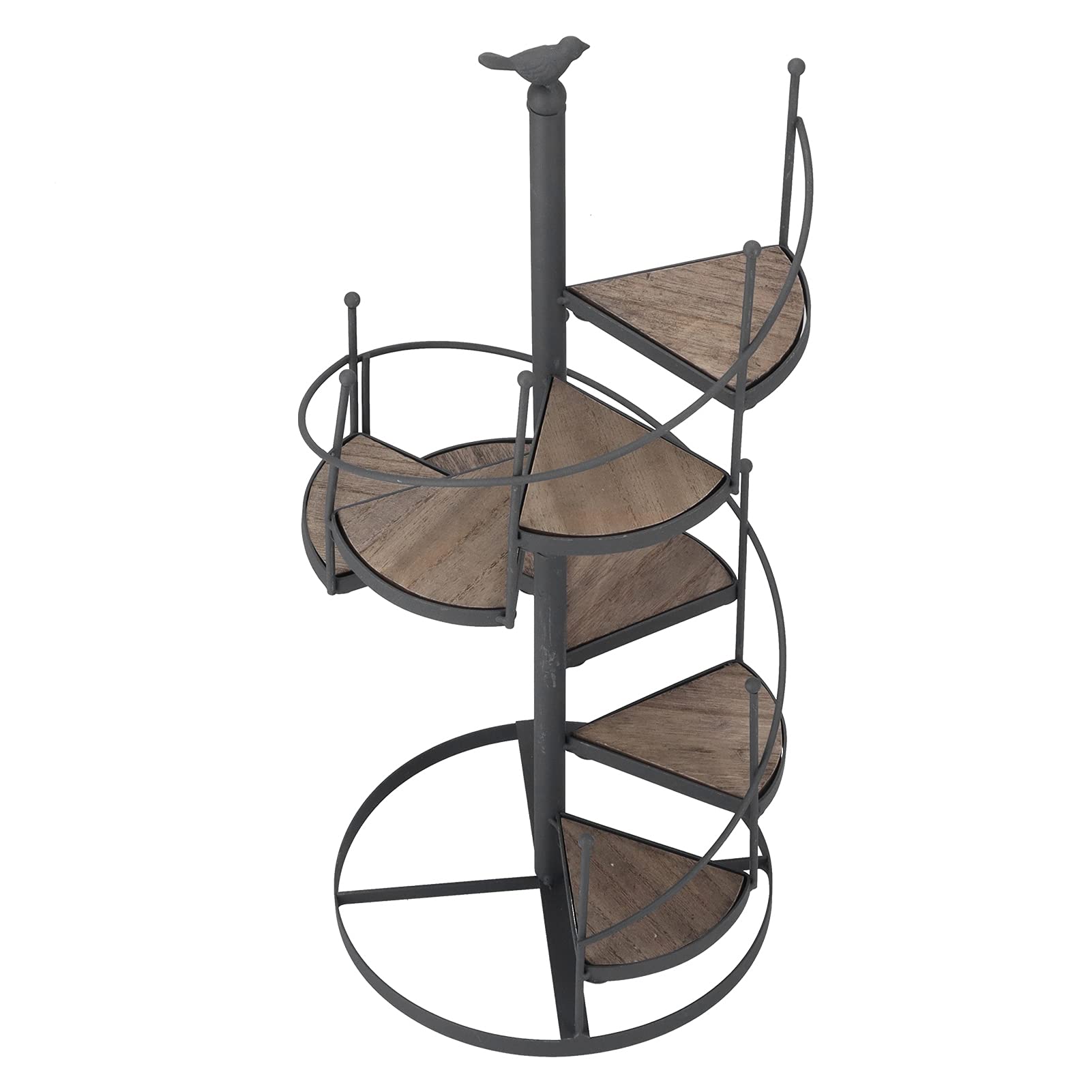 Cocoarm Support Plantes Bois Fer Spirale Moderne, 2 Pièces