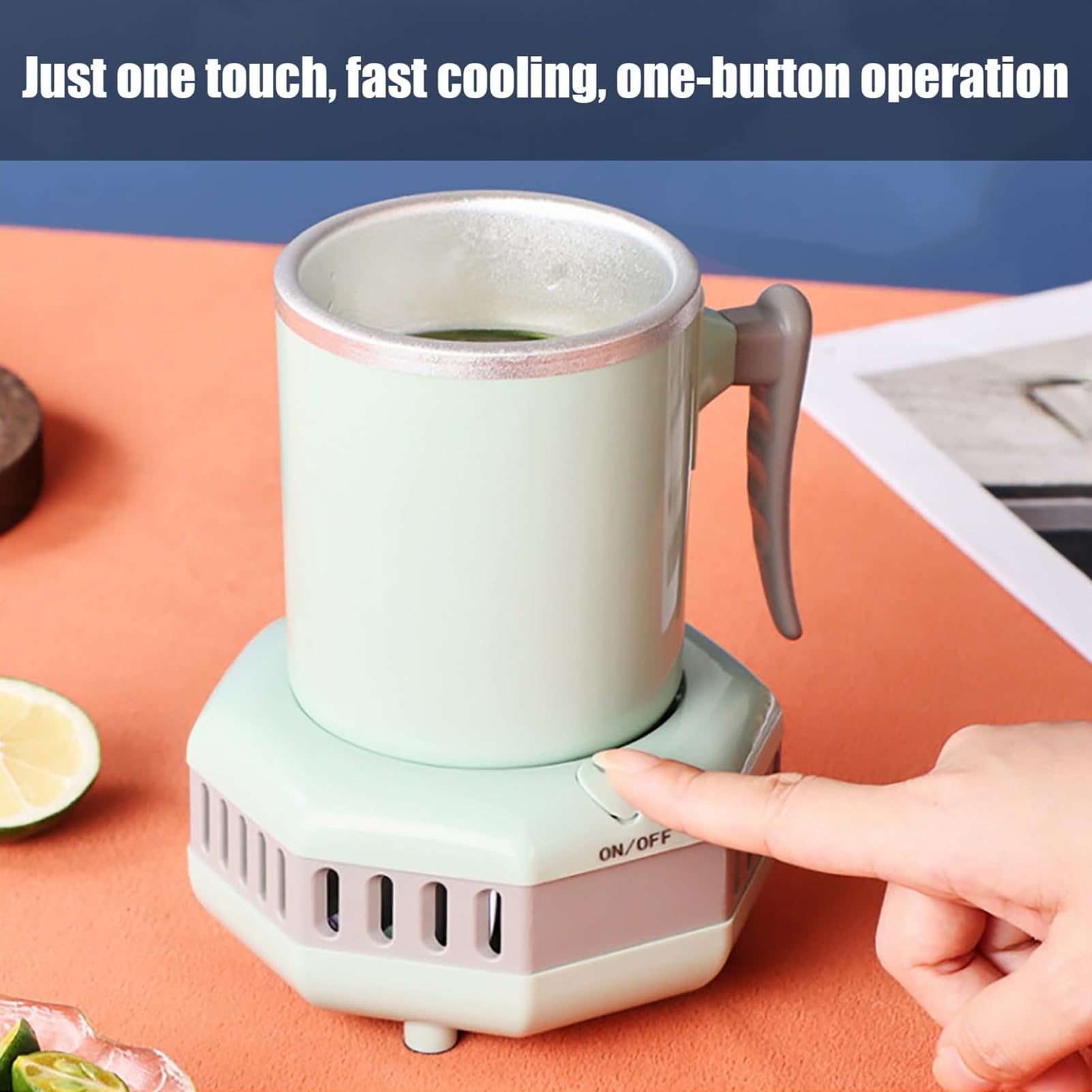 Bicchiere Rinfrescante per Bevande, Bicchiere di Raffreddamento Elettrico con Doppio Uso Caldo e Freddo, Capacità 420 ml, Mini Frigorifero Portatile a Conduzione in Alluminio per Casa, Feste Pink