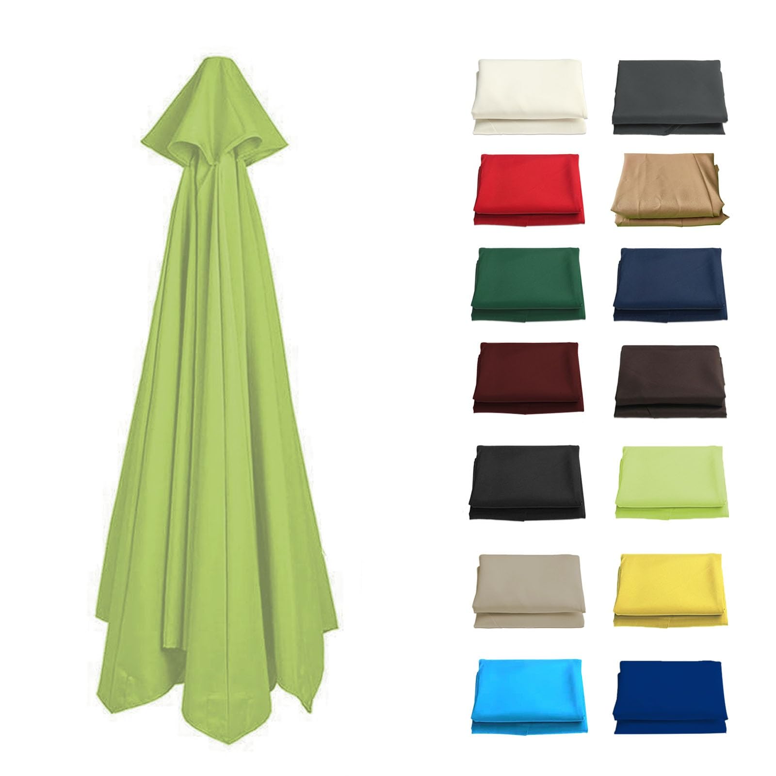 6/8 Arms Umbrella Replacement Cloth, UV50+, Replacement Parasol Fabric Canopy 200/270/300cm, Umbrella Canopy Replacement Cloth, Waterproof Anti-Ultraviolet(Color:Grass green,Size:8 ribs-2.7m(8.8ft)) — image 1