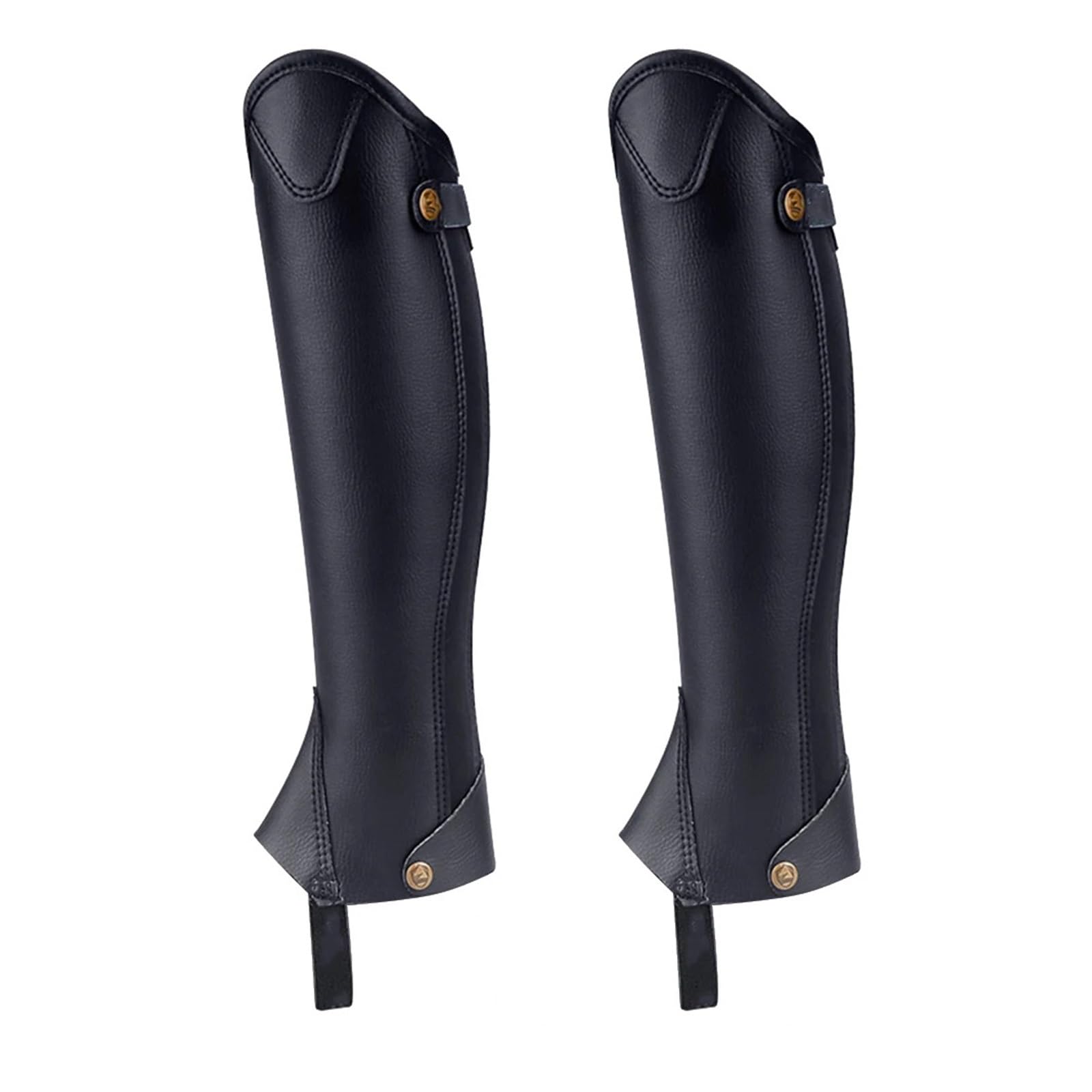 Polainas de montar a caballo Botas de equitación cuero negro con protectores piernas y correa ajustable for actividades ecuestres