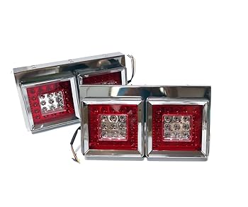 Amazon | 24V用 トラック テールランプ 角型 二連 スクエア型