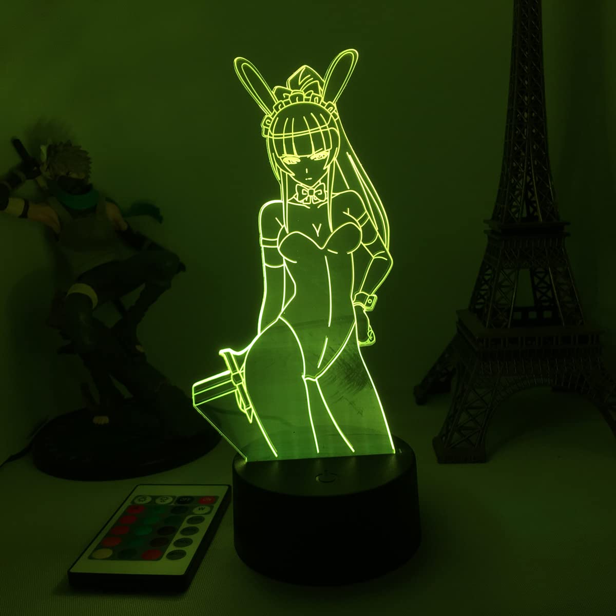 Overlord 3D Night Light LED Illusion Anime Albedo Ainz Ooal Gown Night Lamp for Bedroom Decor Birthday Gift Night Light Table Lamp with Remote Control