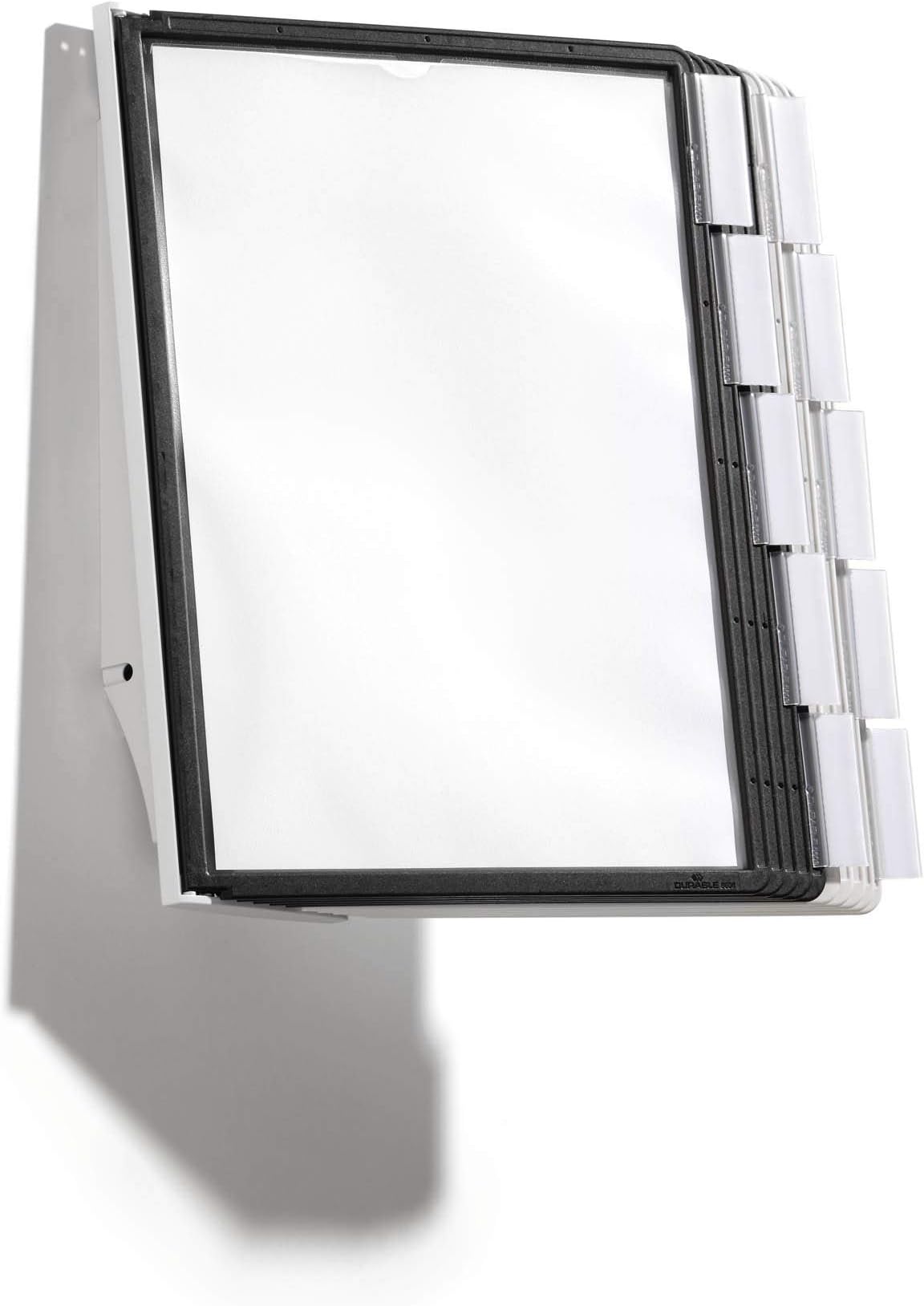 Durable SHERPA Display Panel Wall Unit | 10 Panels in Black and Grey | Ideal for Storing and Display ing A4 Documents