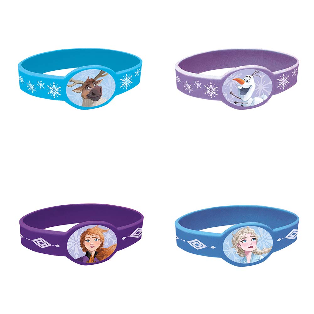 Unique Disney Frozen 2 Stretchy Silicone Bracelets - 4 Pcs, Multicolor, One Size