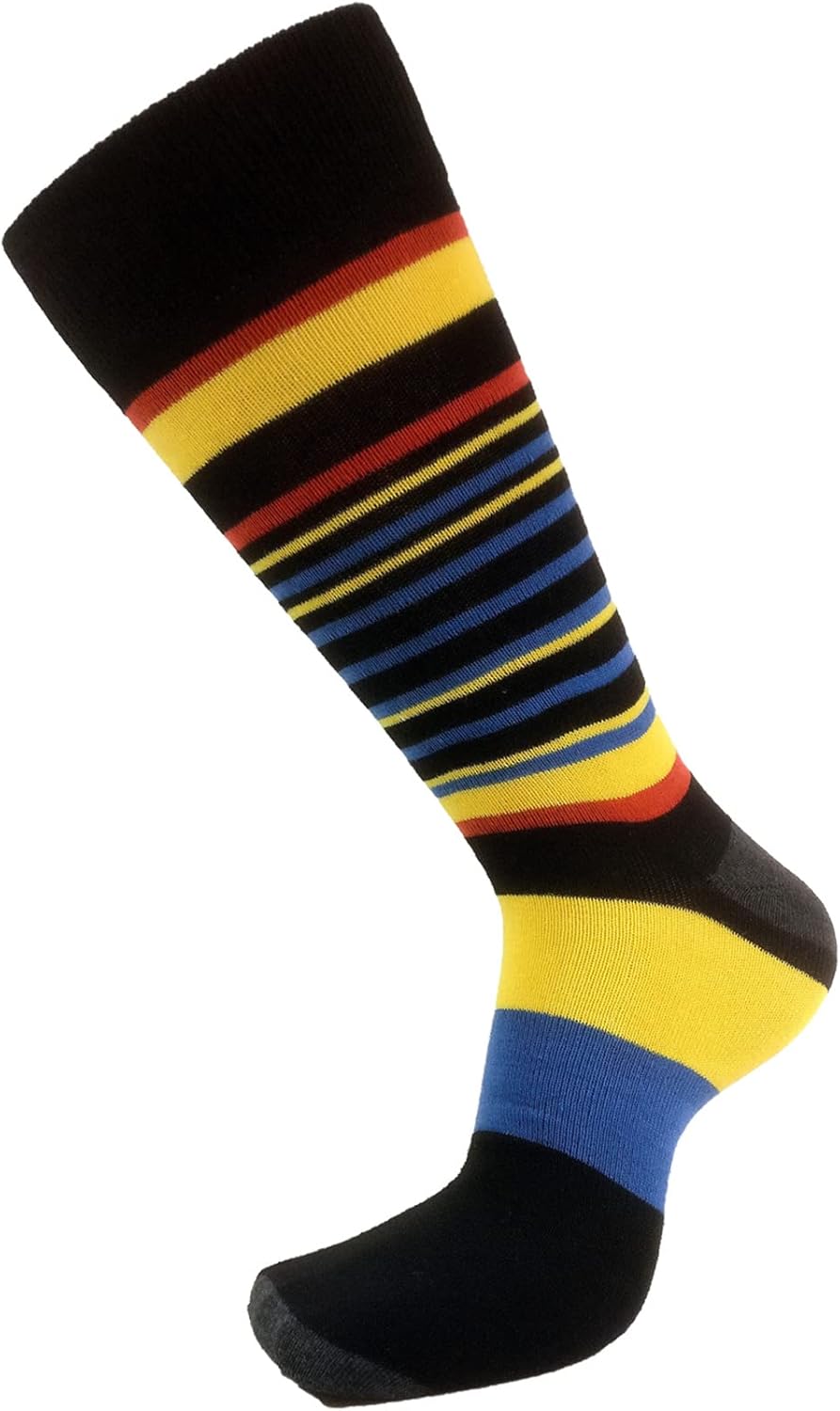 USBingoshop Mens Cotton Argyle Striped Solid Ribbed Black Crew Dress Socks - Image 5