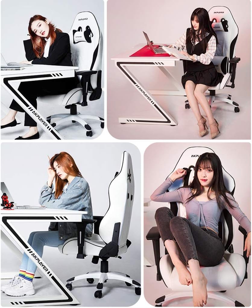 White Gaming Chair Home Comfortable Simple Anchor Chair Competitive Game Black and White Computer Chair Boss Chair (Color : Blue Size : 6767127cm) (Purple 67 * 67 * 127cm)