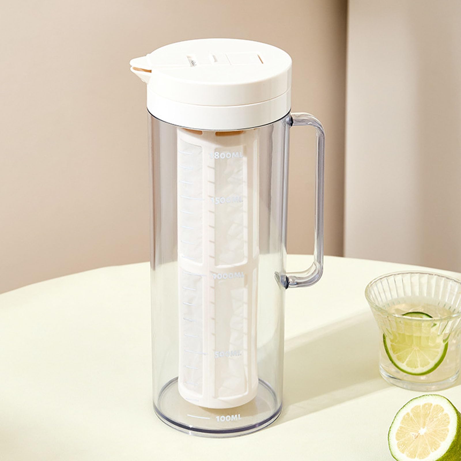 Jarra de cerveza fría con puertas laterales innovadoras, diseño y materiales de polipropileno de grado alimenticio, dispensador de agua al aire libre, botella de agua con textura de glaciares