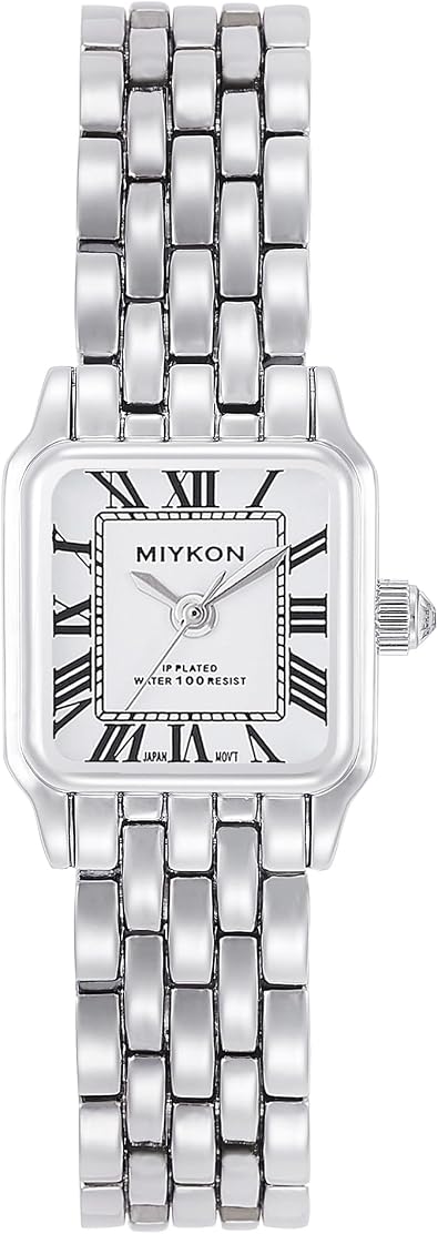 Miykon Dainty Watches for Women, Vintage Small Face Square Womens Watch, Classic Luxury Style Bracelet Watch for Petite Thin Wrists, Cute & Unique Japanese Quartz, Waterproof to 100ft