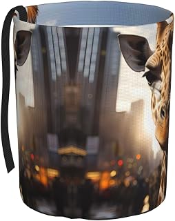 New York Giraffe Street Car Trash can, Hanging Foldable car Trash can, car Storage Box Accessories, Suitable for Travel SUV Truck Sedan