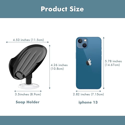 Miniatura 2 de NPET Jabonera de plástico autodrenante sin perforar con ventosa ampliada, bandeja de jabón portátil para baño, ducha, fregadero de cocina, ahorra