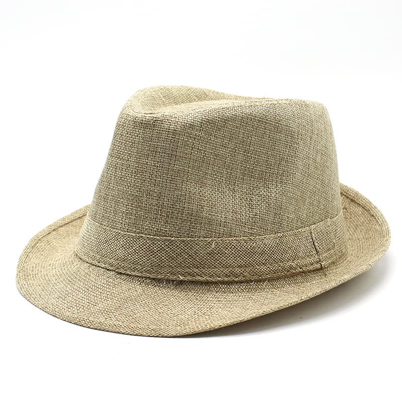 Chapeau de cowboy haut de gamme en paille beige style britannique gentleman pour homme et femme