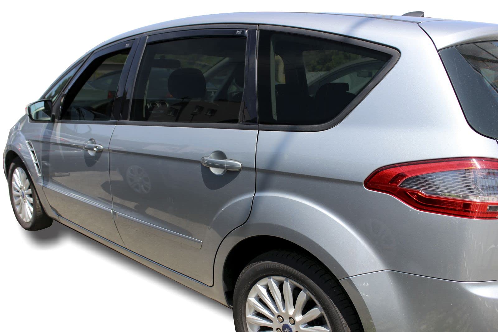 J&J AUTOMOTIVE Deflettori d'Aria per Ford S-Max 2010-2015, Set da 4 Pezzi, Nero Fumé Oscurato Heko