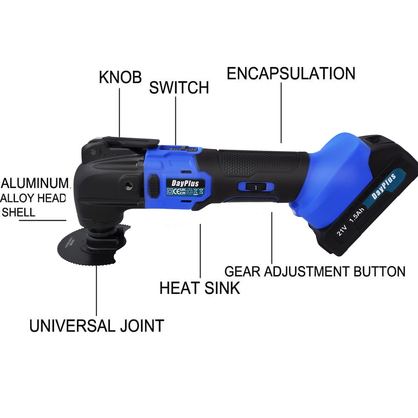Bürstenlose oszillierende Multitool Trimmer Säge Refurbisher Holzbearbeitung Elektrowerkzeuge 300W oszillierende Multitool mit Zubehörsatz, zum Sägen, Schneiden, Schleifen