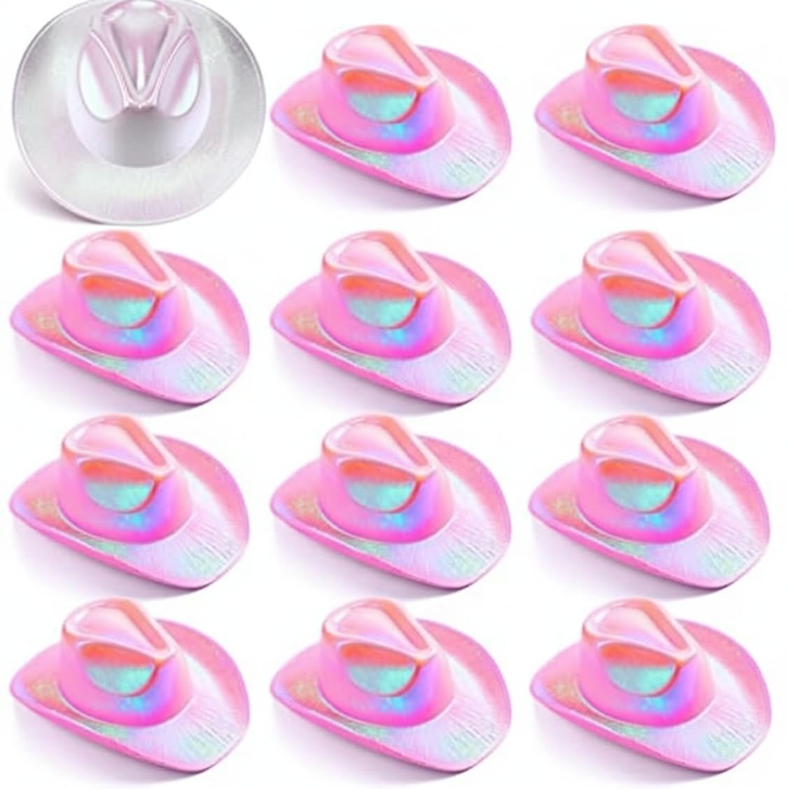 Sombreros Vaqueros Para Fiesta, 12 Pack, Glow-in-Dark.. | Diseño que brilla en la oscuridad, para grupos de despedidas de soltera y fiestas temáticas occidentales