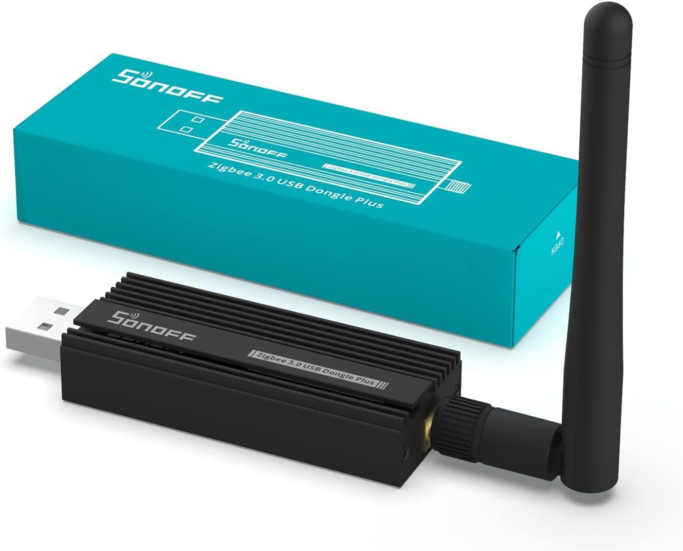 SONOFF Universal Zigbee 3.0 USB Dongle Plus Gateway con antena para Home Assistant, IoBroker, etc.