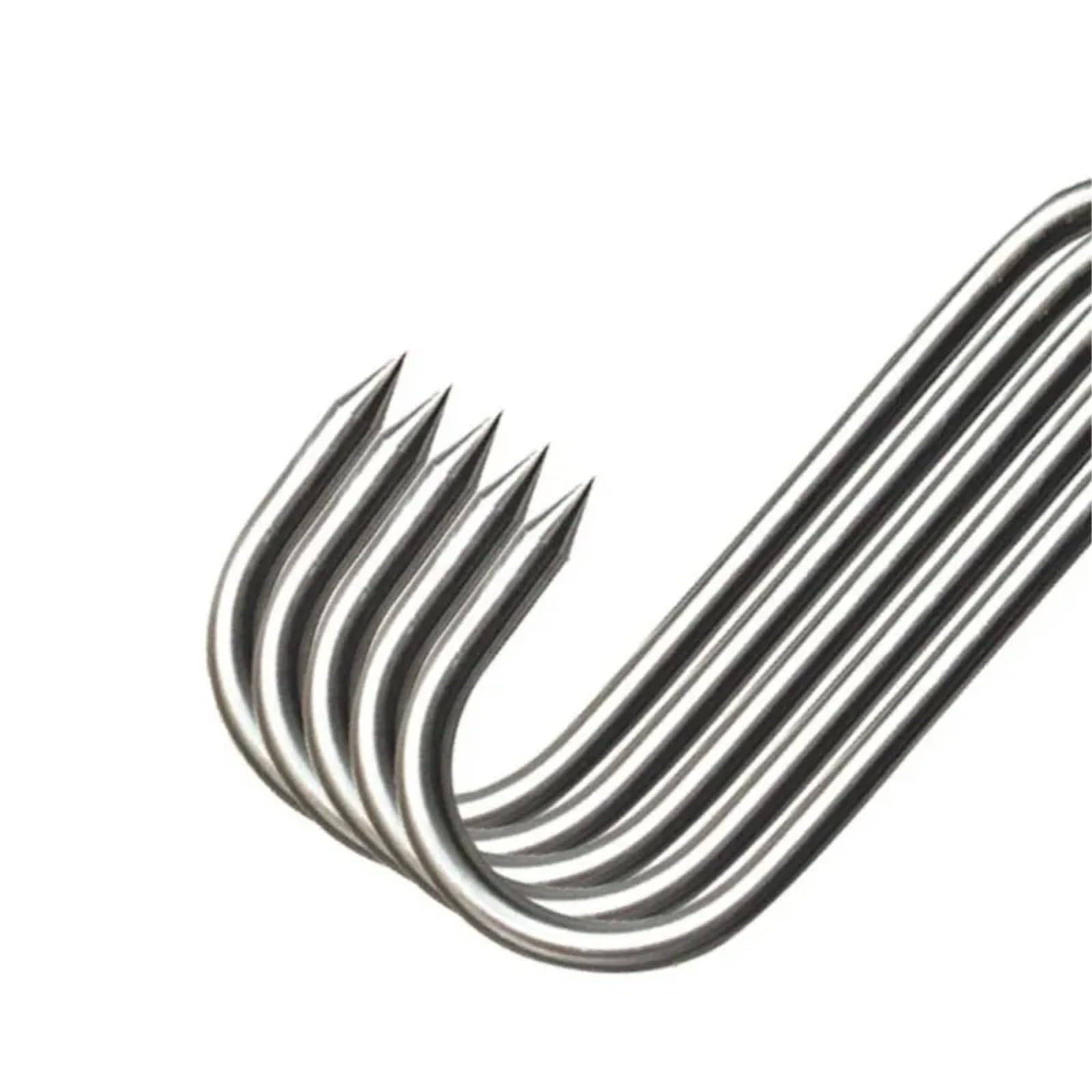 100 STÜCKE Edelstahl S-Haken Mit Scharfer Spitze Utensil Fleisch Kleiderbügel Hängen for Metzgerei Küche Backen Werkzeuge für Hähnchen,Rippenräuchern