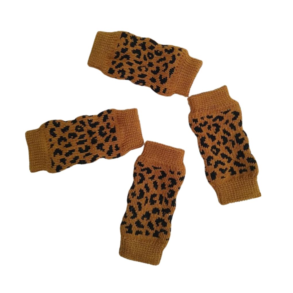 KIXZSAZ 4pcs Dog Leg Warmer Comfortable Exquisite Craft Non-toxic Odorless Cotton Pet Knee Warmer. Pet Knee Socks Dog Socks, Leopard, L
