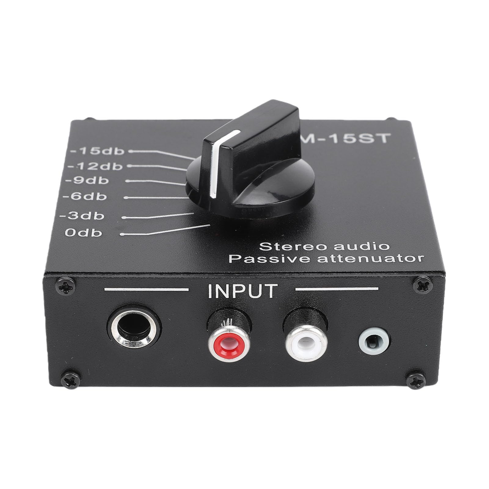 Topiky Atténuateur de Son Stéréo Passif, Atténuateur Audio Variable en Ligne, Boîtier D'atténuation Audio Réglable de Haut Niveau à Bas Niveau pour le Cinéma Maison et les Performances