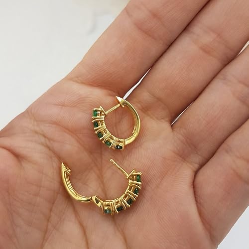 Miniatura 5 de Dazzlingrock Collection - Pendientes de aro de 1 quilate, oro amarillo de 10 quilates