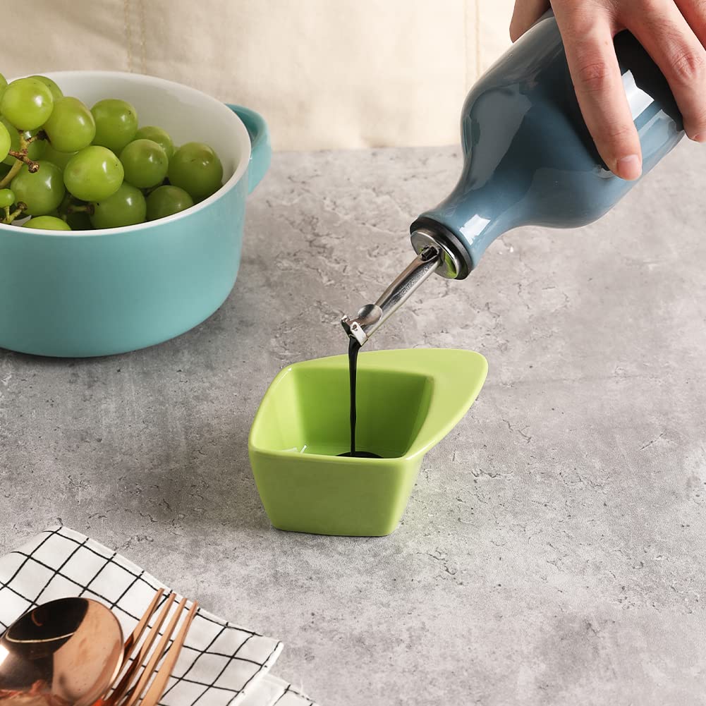Sweejar Home Grand Flacon Distributeur D'huile D'olive En Céramique Opaque Protège L'huile Pour Réduire L'oxydation, Convient Pour Le Stockage D'huile, Vinaigre, Et Autres Liquides, 680 Ml (blanc
